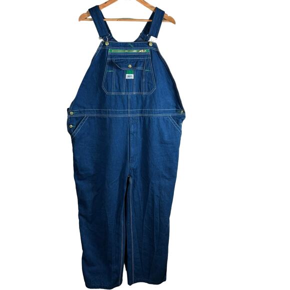 Liberty Overalls Men's Size 48x30 Carpenter Dungaree Denim Bib Utility Jumpsuit - Picture 1 of 9